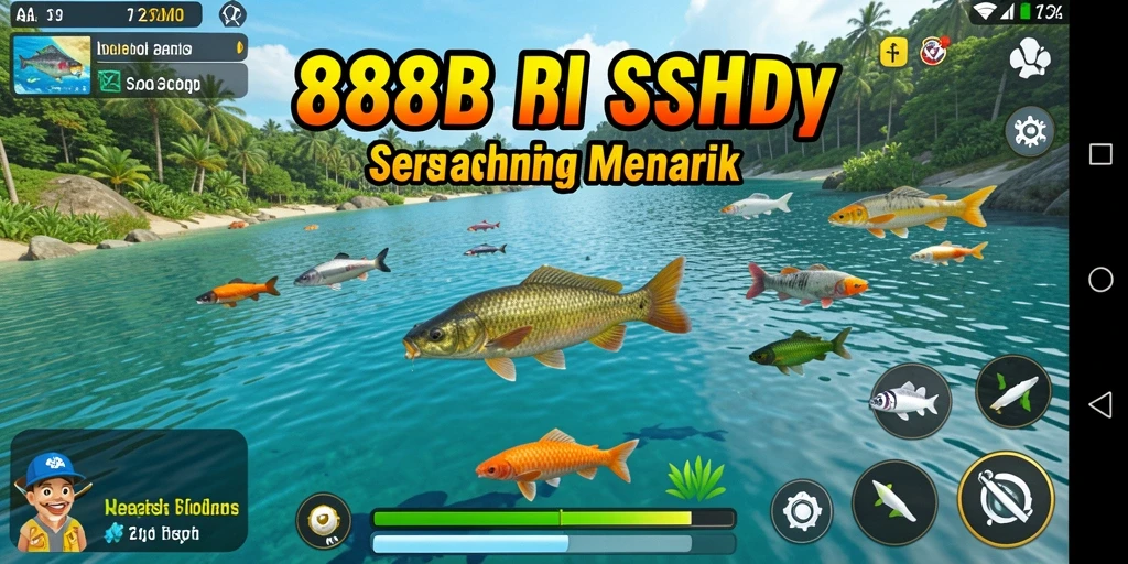 Gameplay memancing menarik di 888IDR, tangkap berbagai jenis ikan.