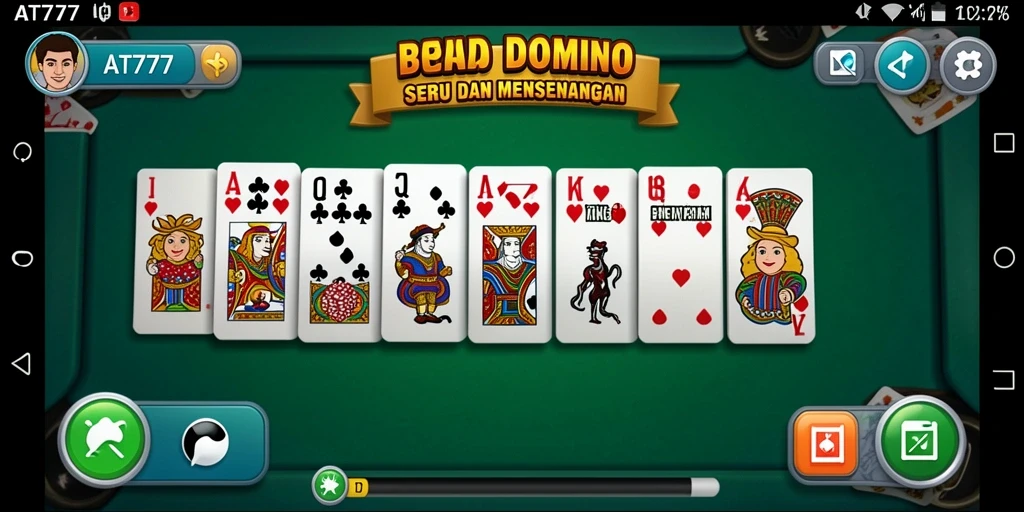 Tampilan gameplay seru dan interaktif dalam game Domino AT777.