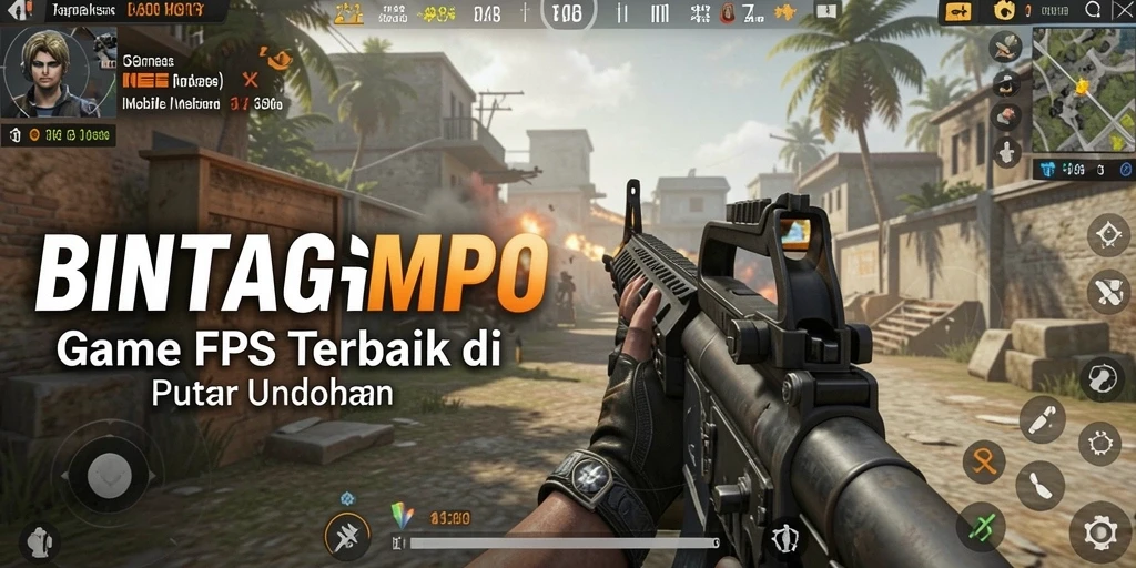 Screenshot BINTANGMPO menampilkan aksi tembak-menembak yang intens dan grafis tajam.