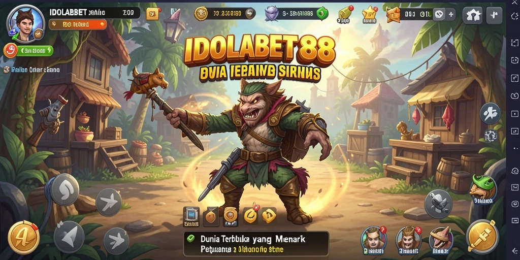 Tampilan gameplay dalam dunia terbuka yang menarik di IDOLABET88.
