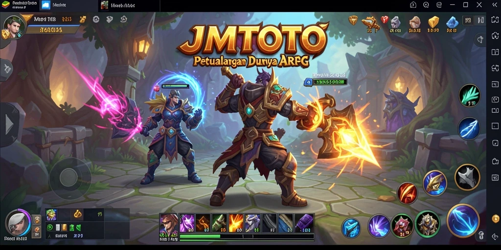 Tangkapan layar menampilkan pertarungan seru dalam game ARPG JMTOTO.