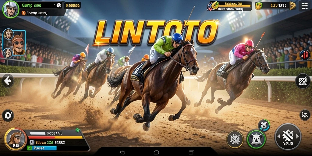 Tampilan gameplay seru di LINITOTO dengan aksi balap yang mendebarkan.