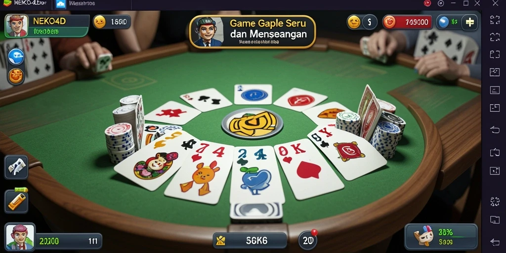 Screenshot gameplay NEKO4D yang menunjukkan keseruan bermain Gaple.