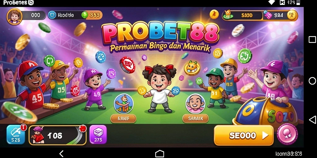 Screenshot gameplay PROBET88 yang menampilkan keseruan Bingo.