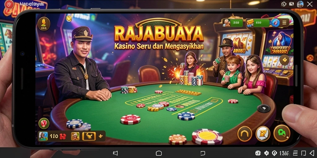 Tampilan screenshot RAJABUAYA yang menunjukkan momen seru saat bermain kasino.