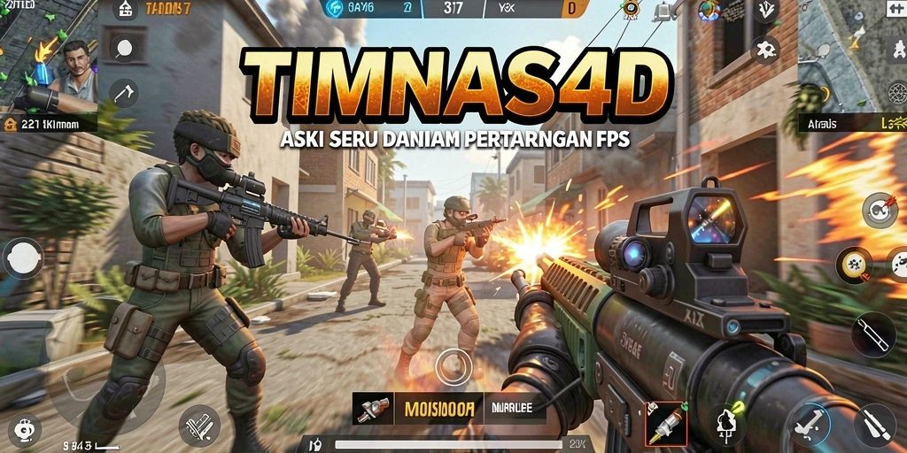 Gameplay menegangkan dalam pertempuran FPS di TIMNAS4D.