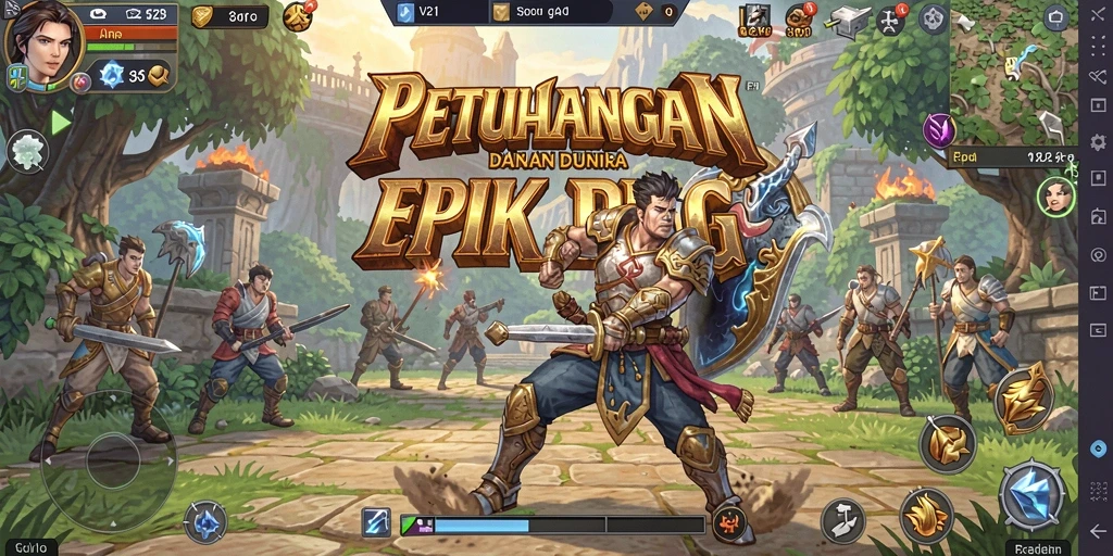 Tampilan gameplay RPG V21 yang mendebarkan dan menarik.